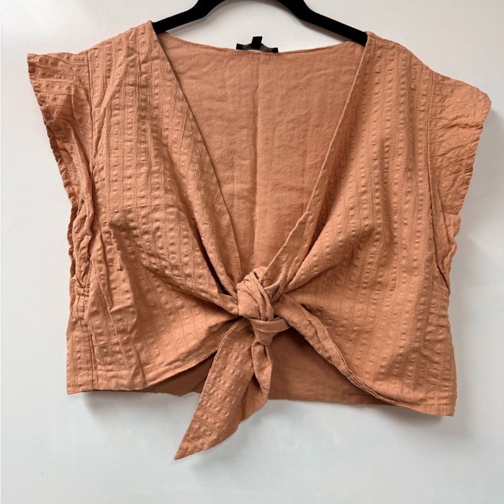 Papermoon Light Blush Tie-Front Blouse